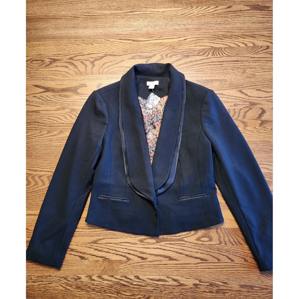 Sundance Ditta Dapper Tuxedo Jacket Blazer Womens Black Size 10